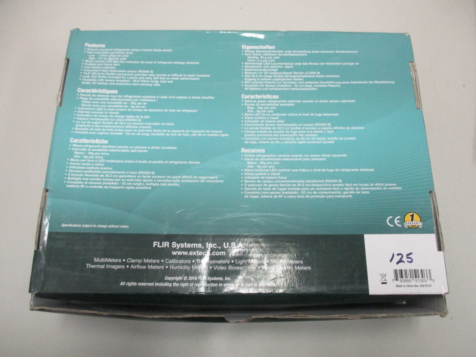Extech Instruments RD200 Refrigerant Leak Detector