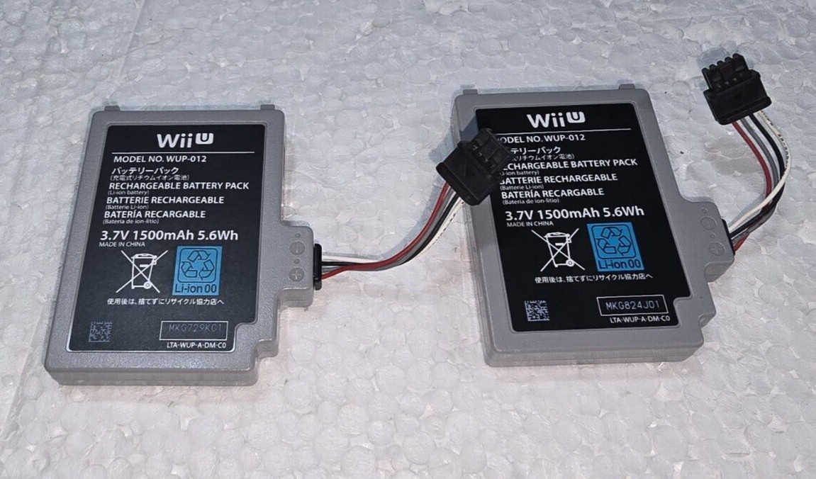 Nintendo Wii U Gamepad Used-Unknown Charge-Battery WUP-012 1500mAh x 2-READ ALL