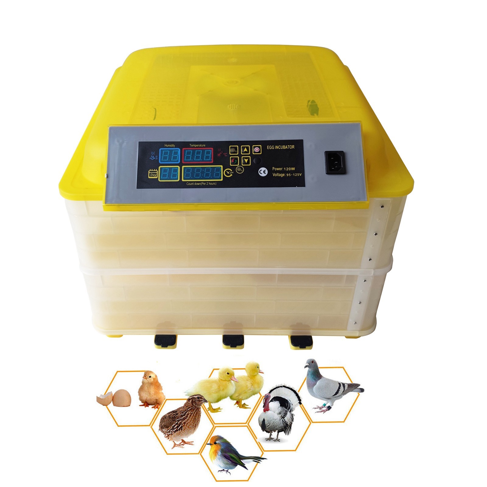 Intelligent Egg Bird Incubator 112 Eggs Automatic Poultry Hatcher Breeder 110V