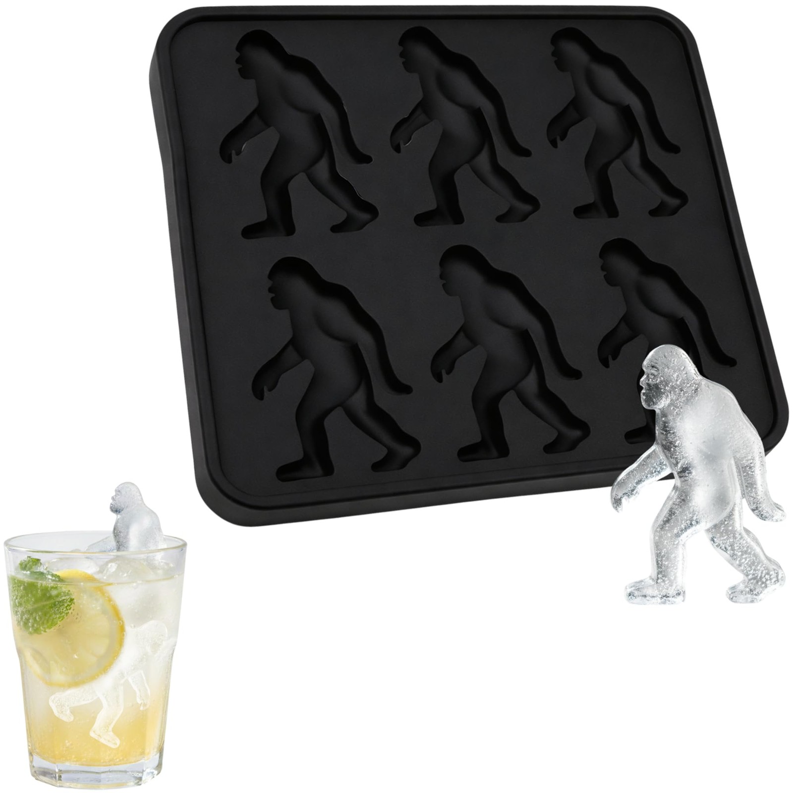 Bigfoot Shape Ice Cube Mold Funny Gift, Silicone Sasquatch Halloween for Cock...