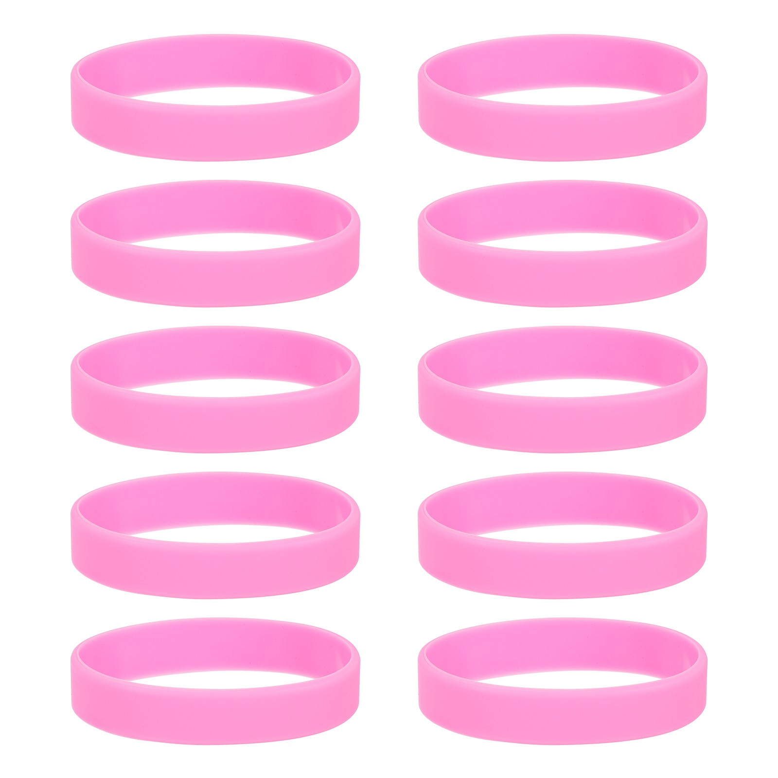 10Pcs Silicone Rubber Bands Non-slip 3.15 Inch Flat for Books, Pink