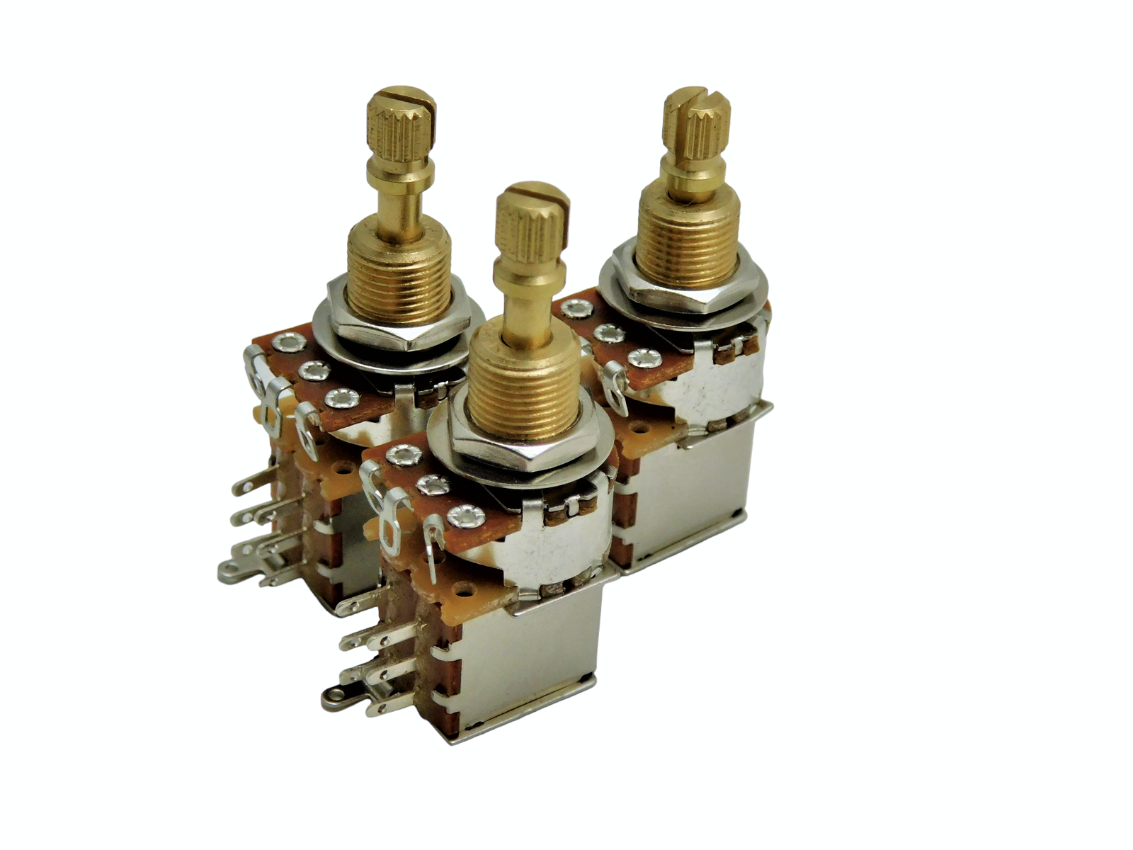 A500k PUSH PUSH SHORT SPLIT SHAFT AUDIO TAPER POTENTIOMETER DPDT