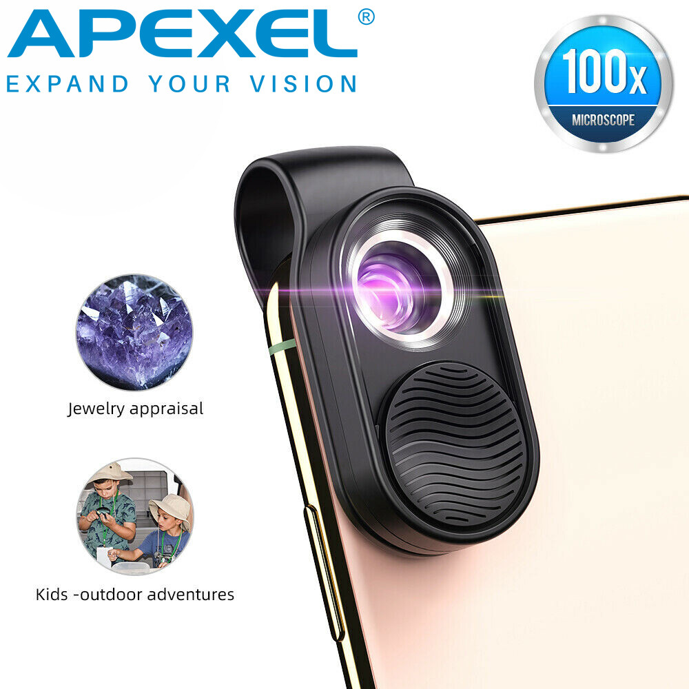 Pocket 100X Microscope Lens Mobile Phone High-Magnification LED Light For iPhone