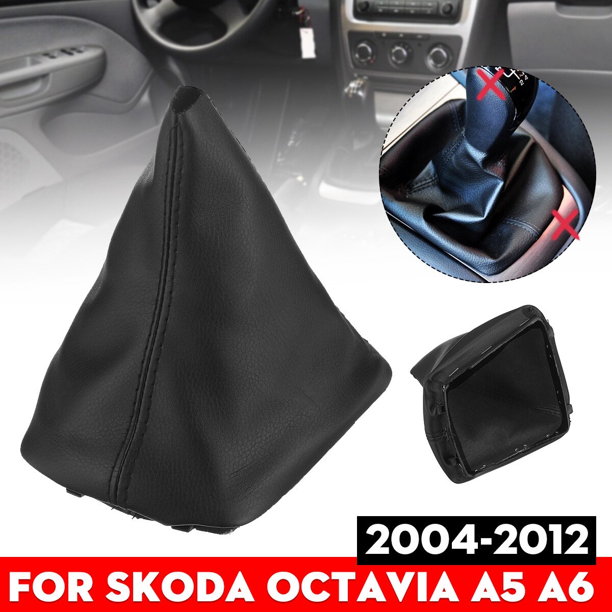 PU Leather Car Gear Shift Boot For Skoda Octavia 2004-2012