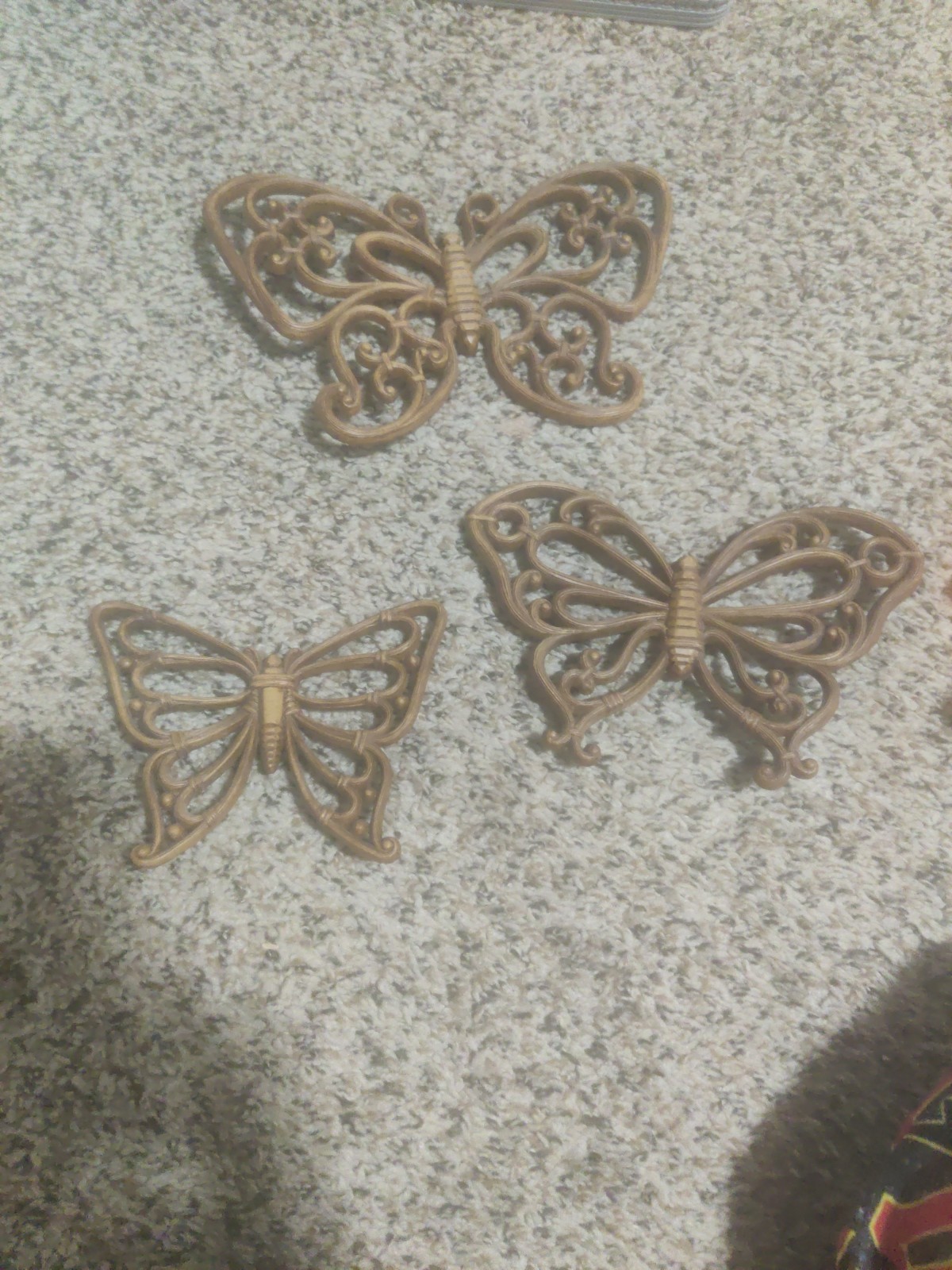 Vintage Wooden Carved Butterfly Decor