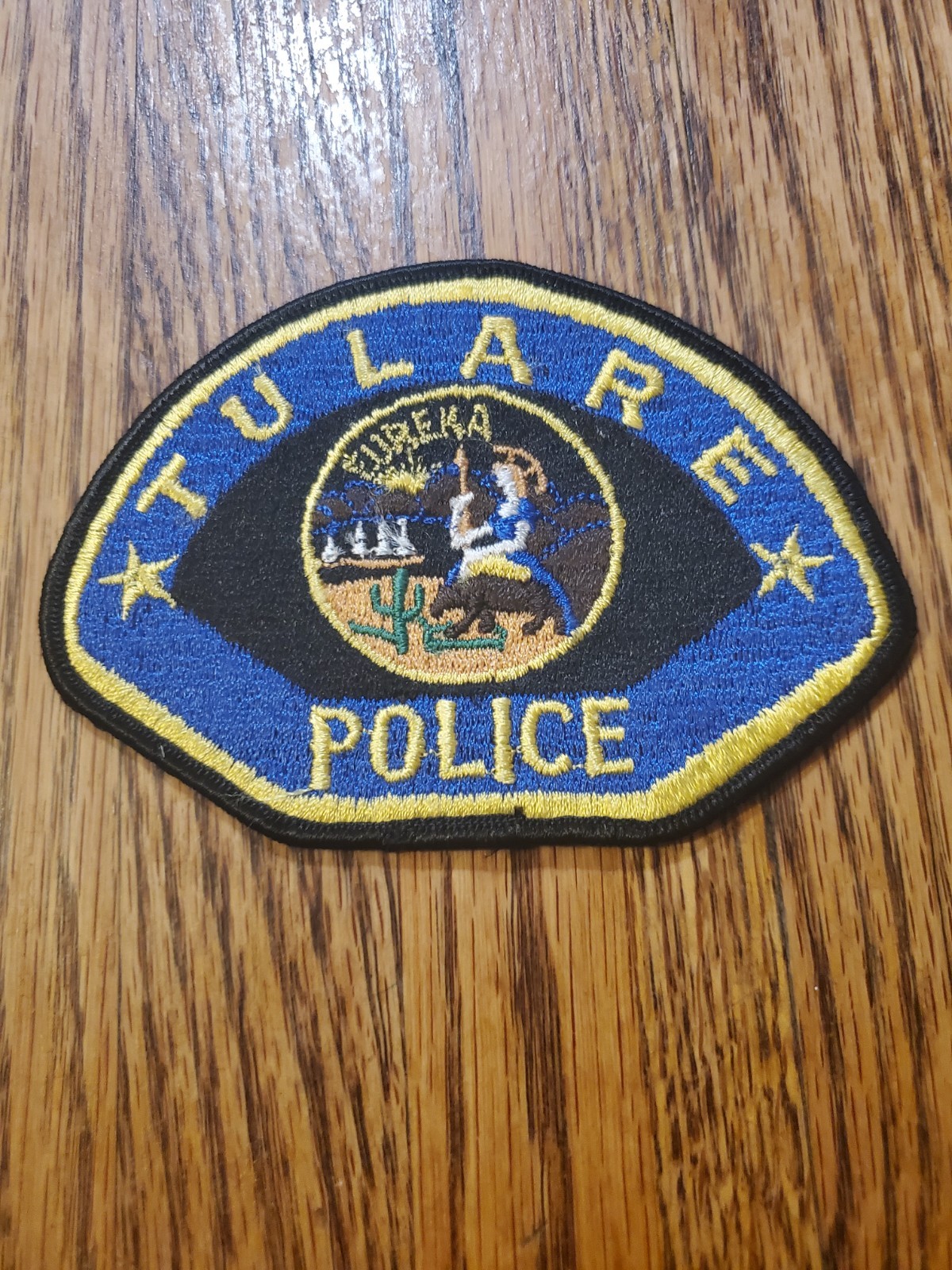 Vintage Tulare Police Department shoulder patch from California