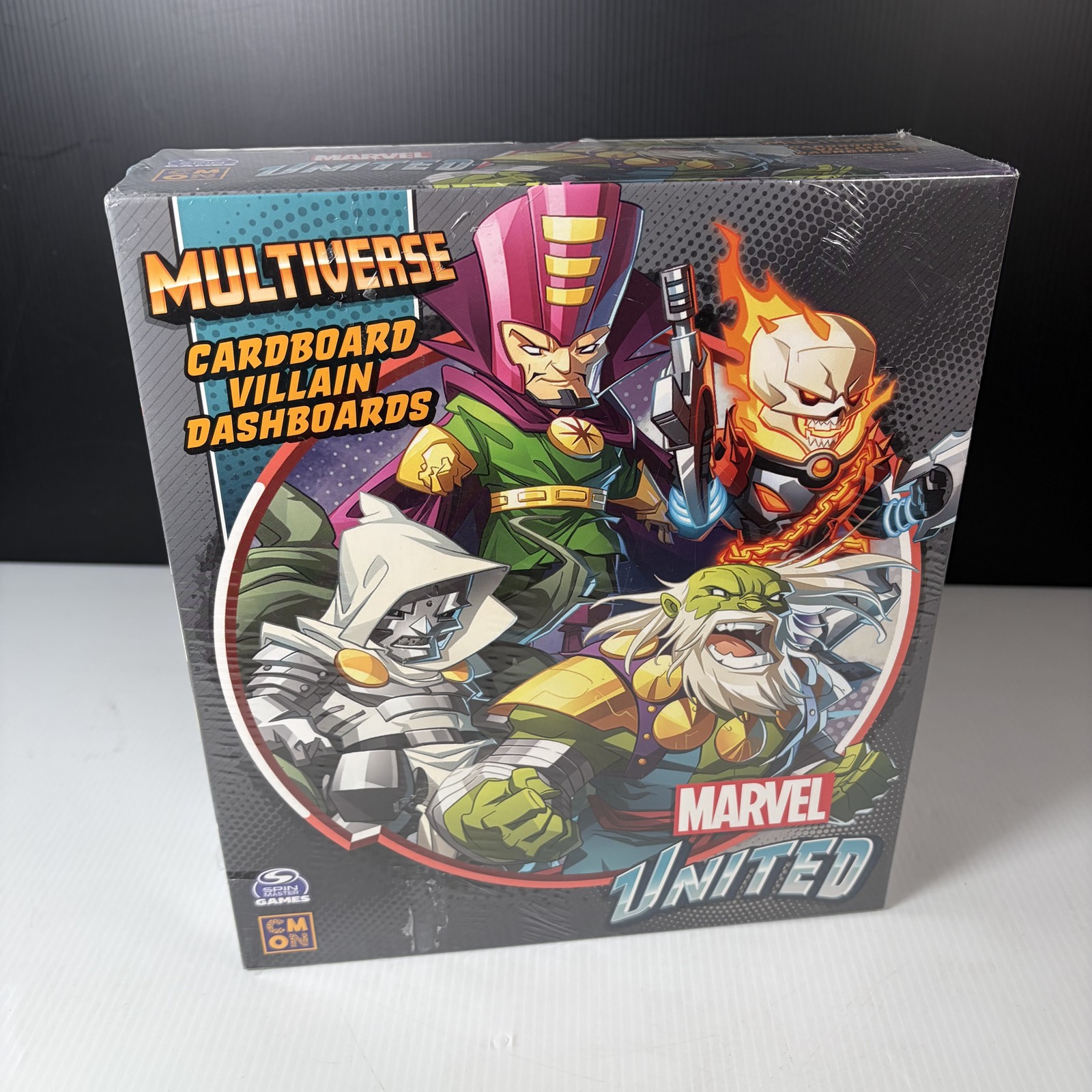 Marvel United Multiverse Cardboard Villain Dashboards Board Game Expansion CMON