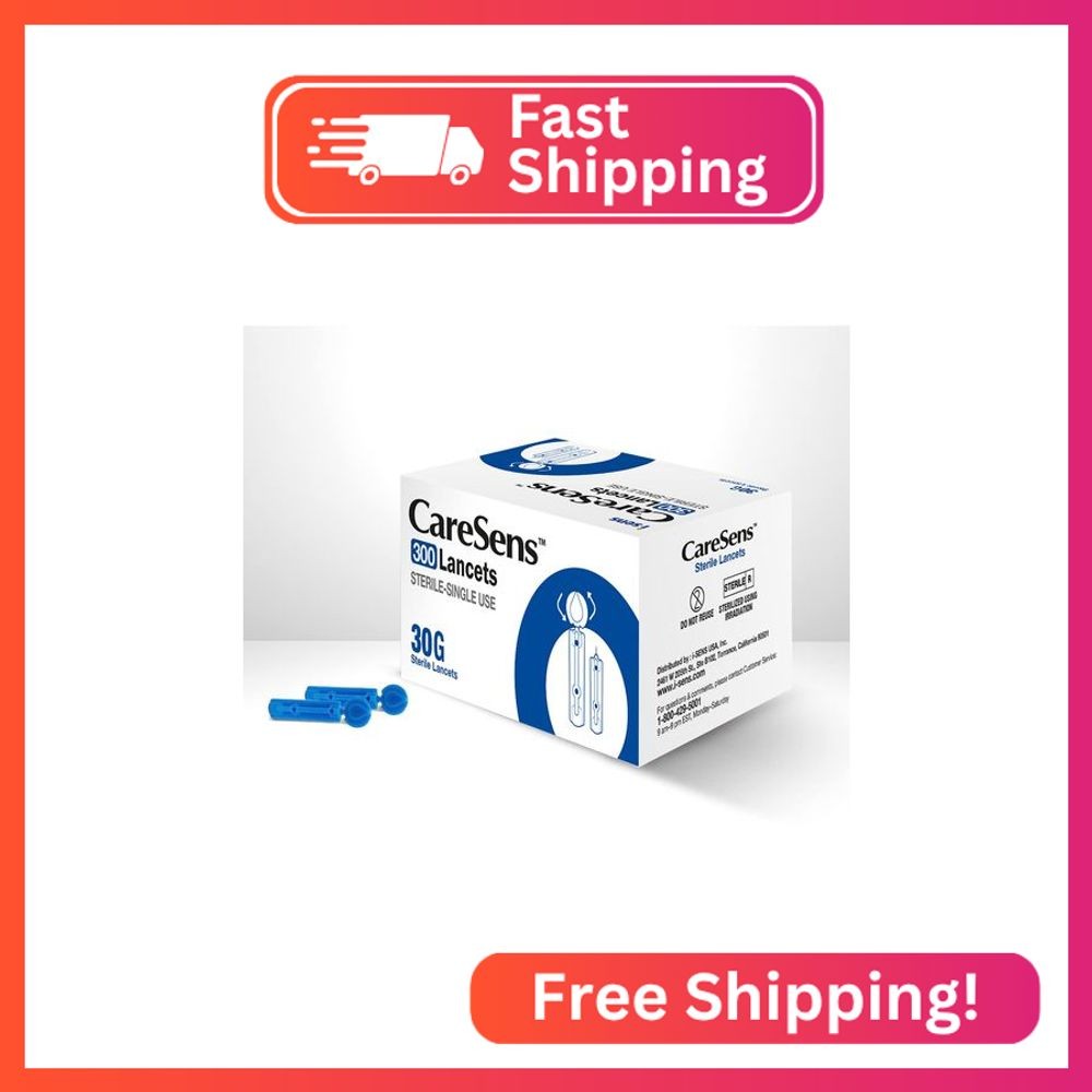 CareSens Sterile Single Use Ultra Thin 30G Universal Designed Lancets (300 Count