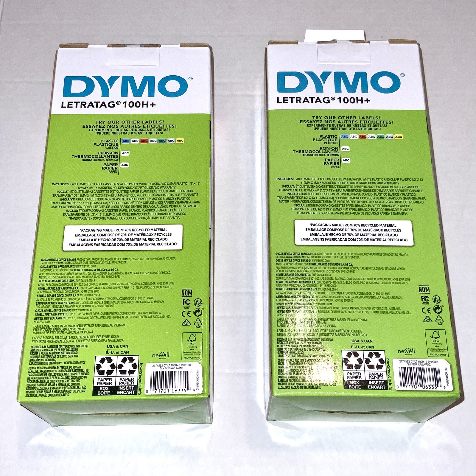 2x DYMO Portable Printer Handheld Label Maker Black Silver Letratag 100H+ New