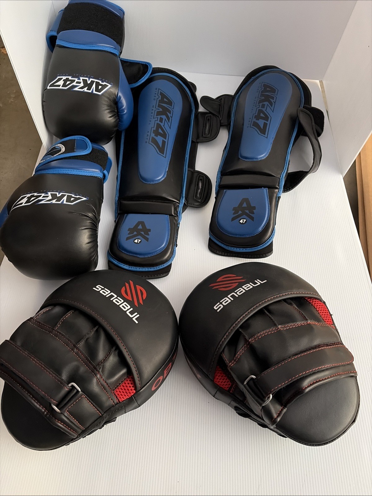 MMA Shin Guard, Gloves  And Pad.( Child Large Or Adult Medium)