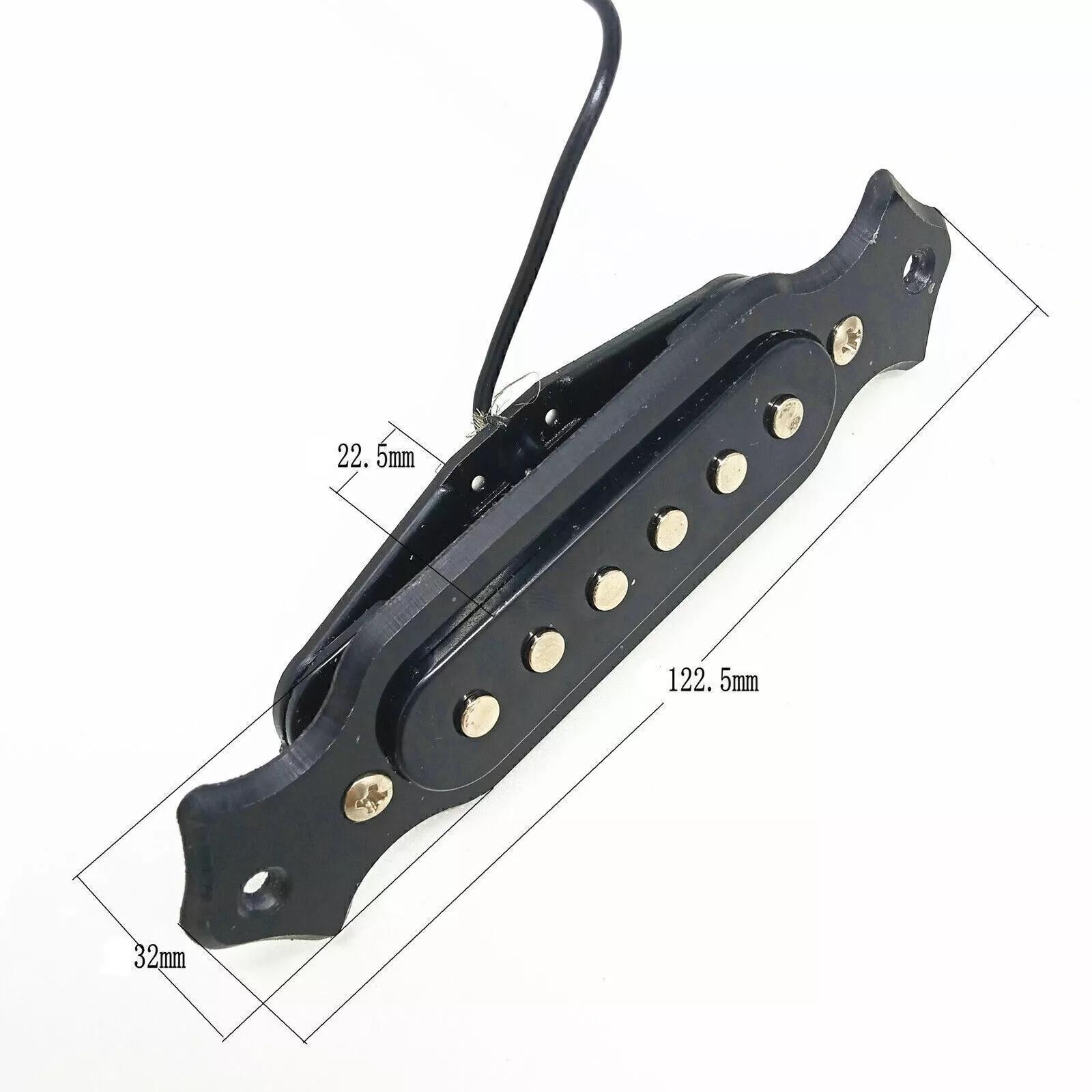 6 String Single Coil Pickup Cigar Box Guitar Soundhole Pickup Harness Black