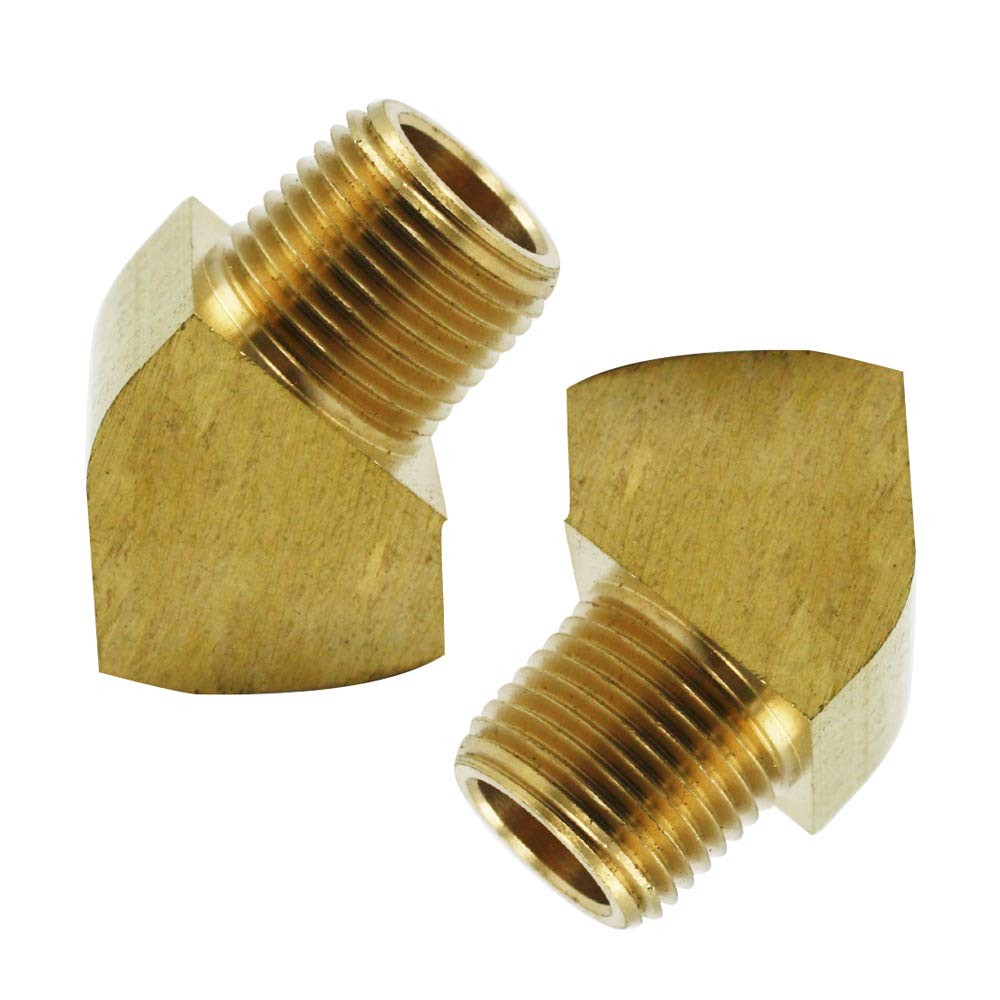 Legines 45 Degree Street 1/8" NPT Female x Male, Pack Of 2,Brass