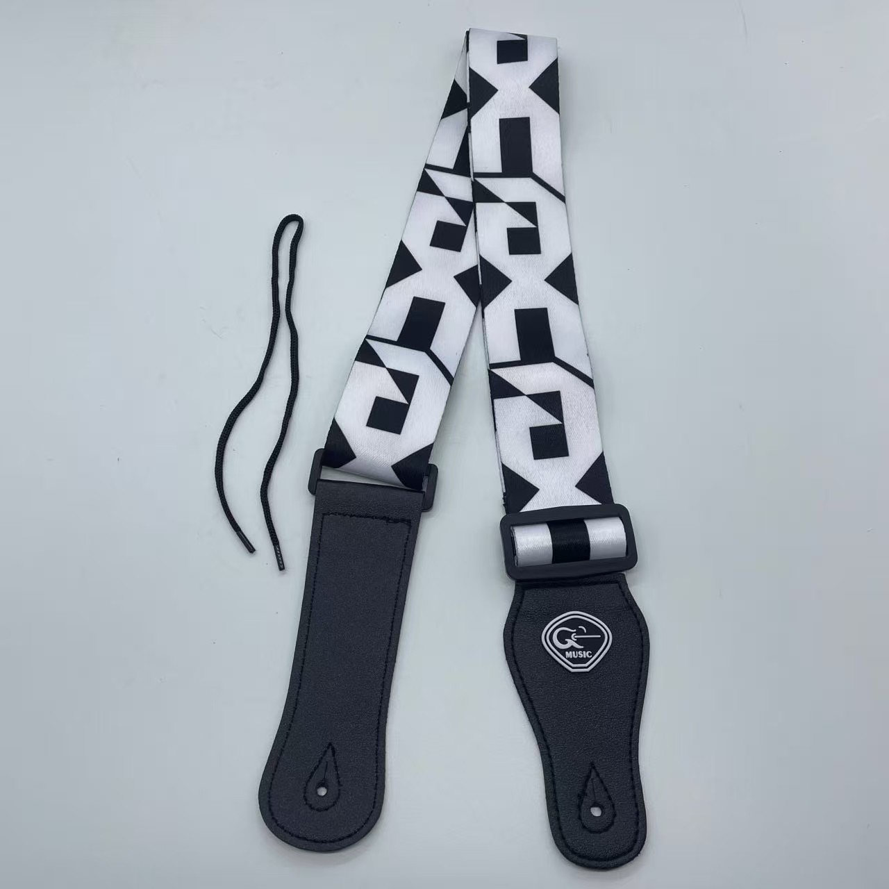 White & Black Letter Pattern - Guitar Strap High quality