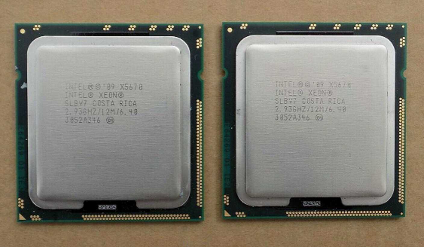 *MATCHED PAIR* INTEL XEON X5670 Six Core 2.933GHz LGA1366 CPU Processor SLBV7