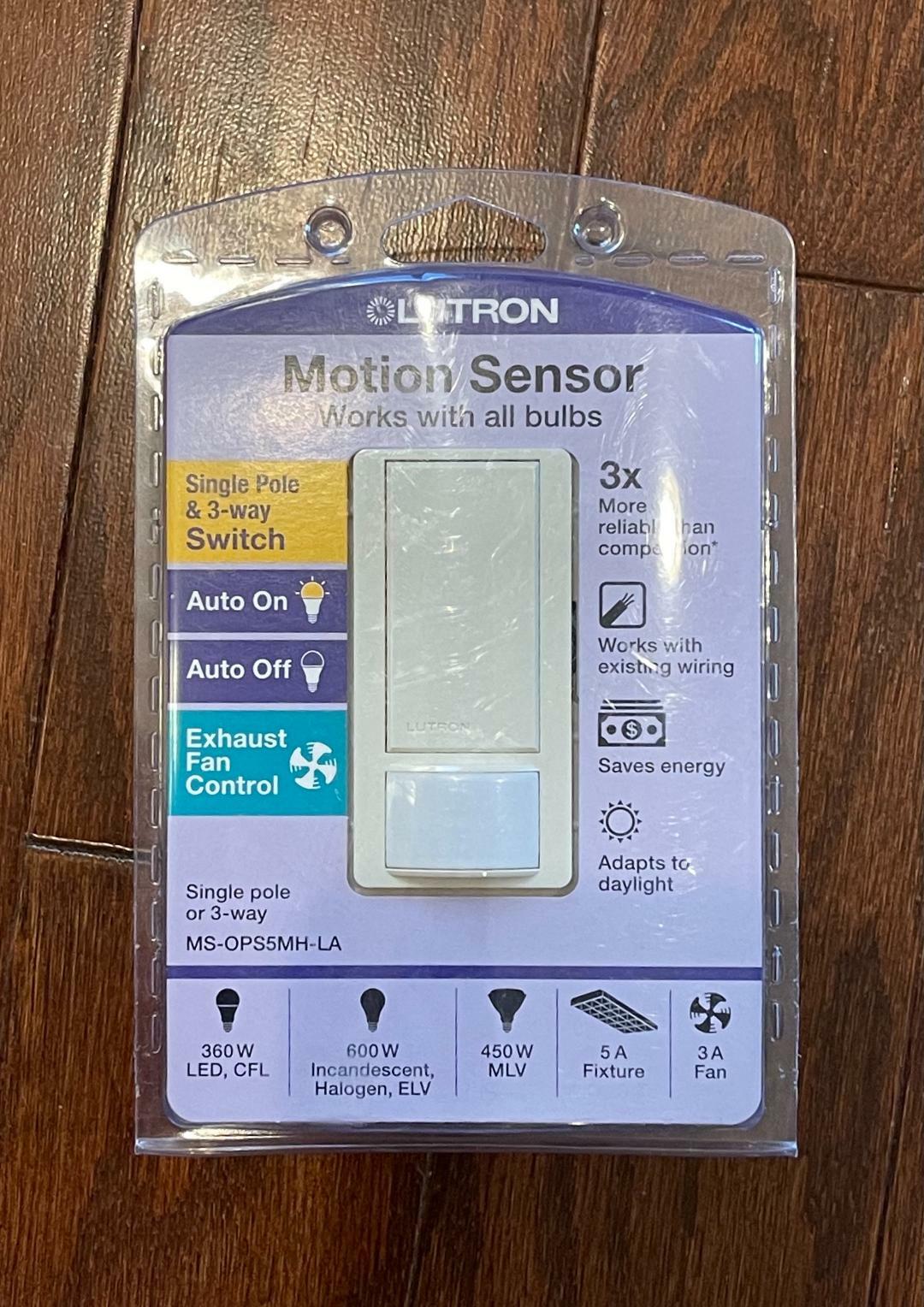 Lutron MS-OPS5MH-LA Motion Sensor Single/ 3 Way Switch - Brand New Sealed