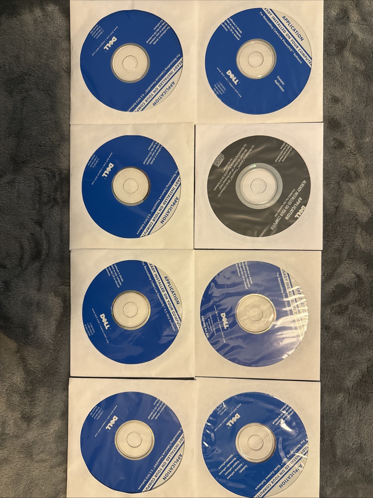 Dell Reinstallation CD Lot of 8 2004 & 2009 Sonic RecordNow, CyberLink Power DVD