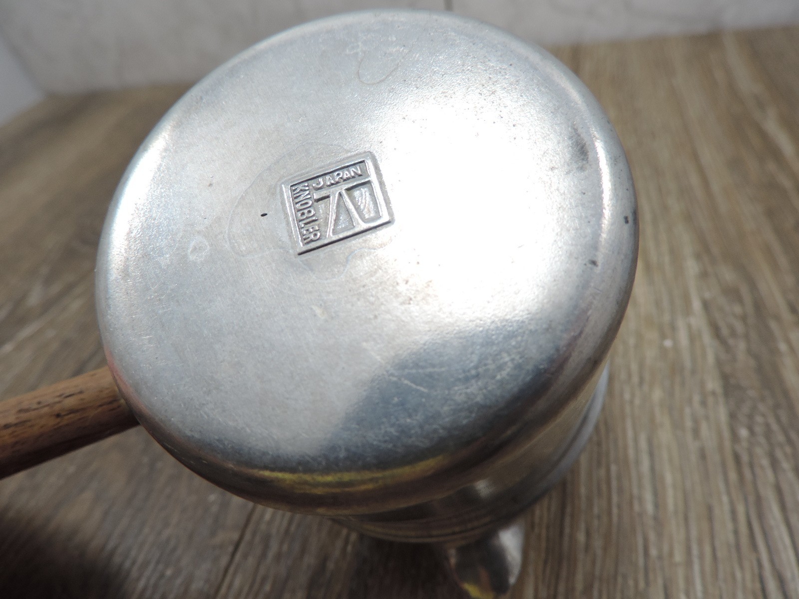 Vintage Knobler Metal Pour Expresso Cup Wood Handle Japan