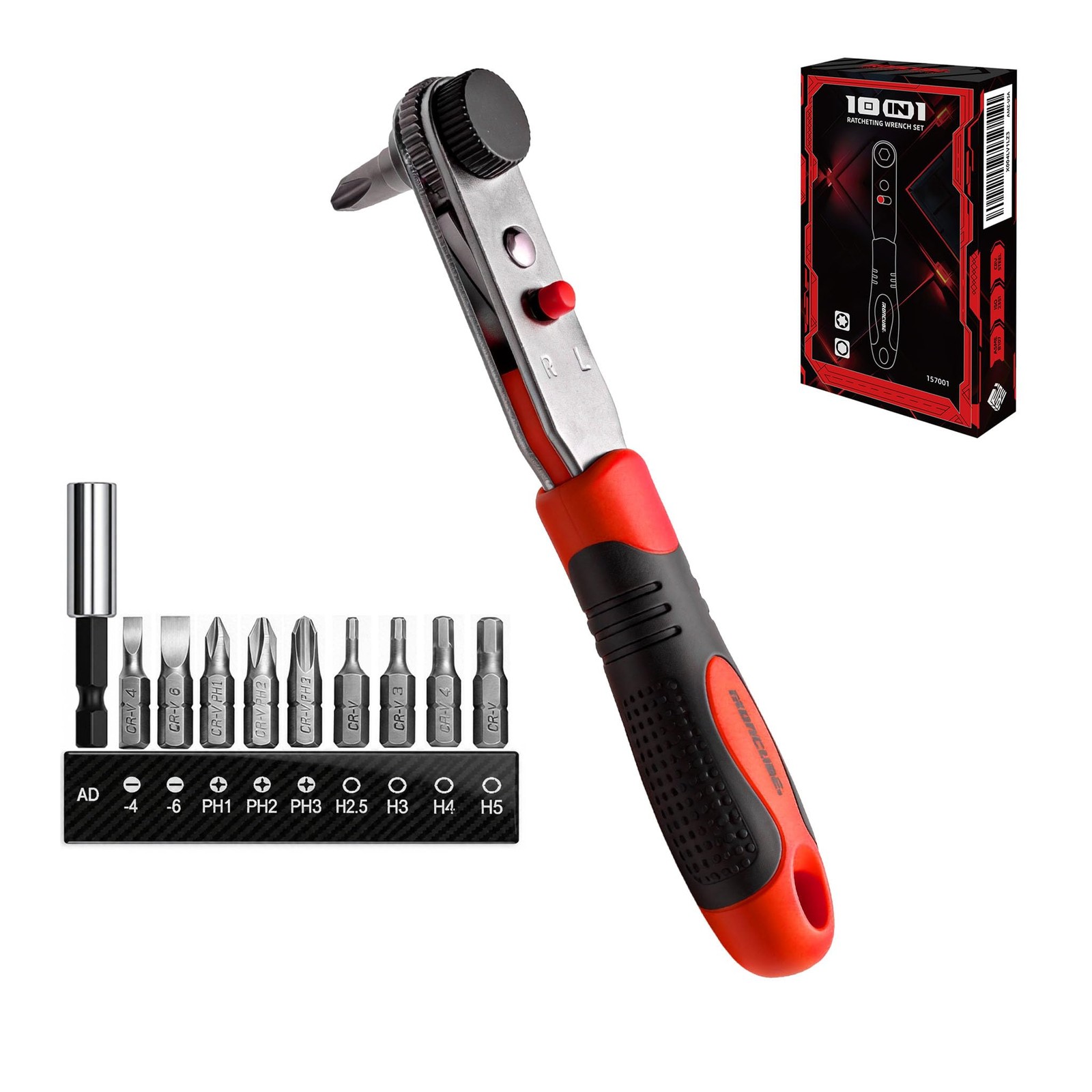 Mini Offset Screwdriver 90 Degree Magnetic Bit Set 10 Piece Low Profile Reversib