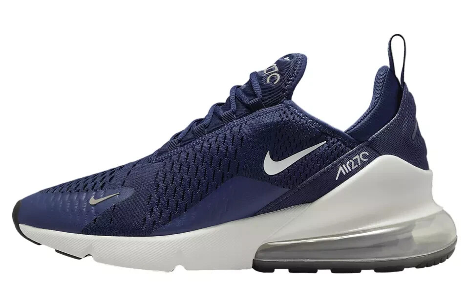 Nike Air Max 270 Men's Shoes Midnight Navy Metallic Silver White AH8050 406