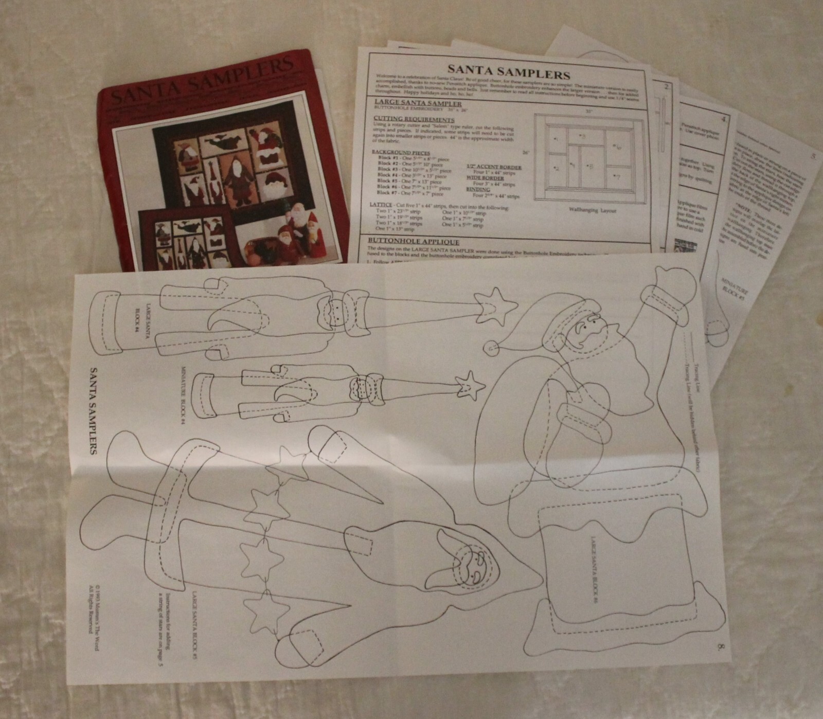 Santa Samplers, Mumm’s the Word Pattern, Uncut