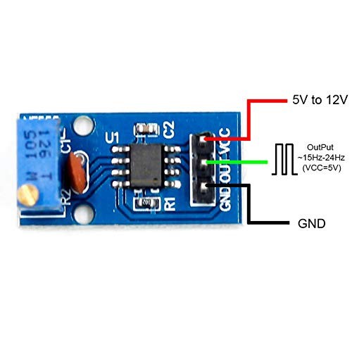 5PCS Pulse Generator Module NE555 Adjustable Resistance Frequency Single Chan...
