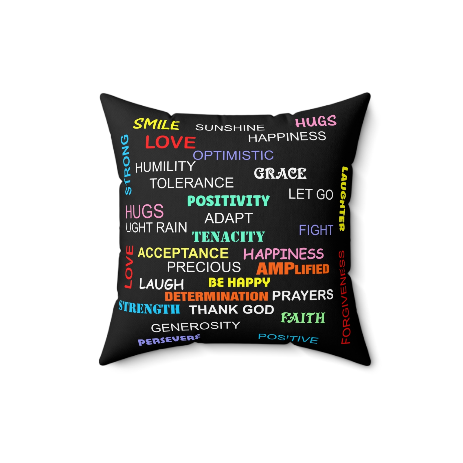 Amputee gift, inspirational words colorful, Spun Polyester Square Pillow