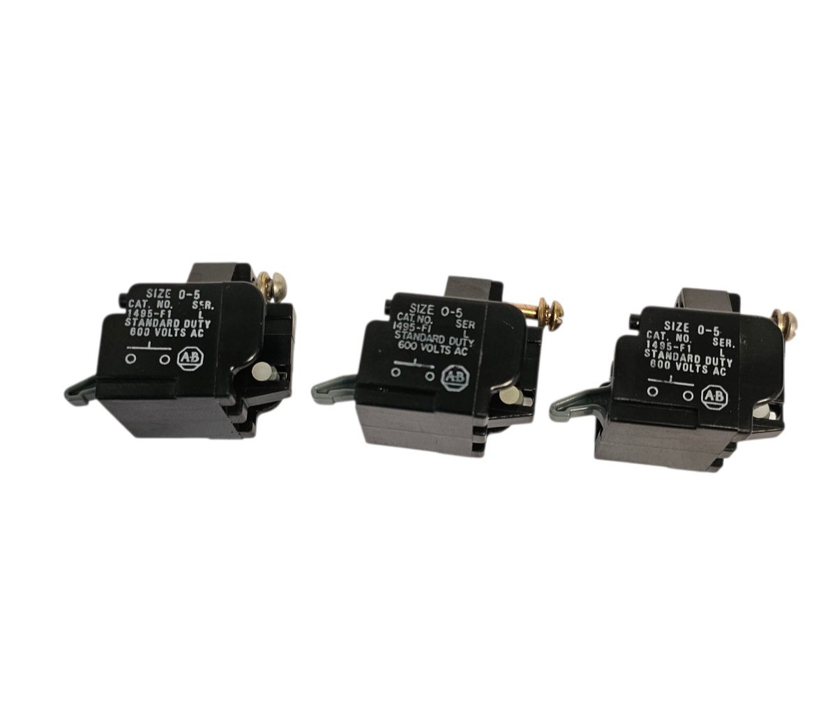 LOT OF 3 NEW ALLEN BRADLEY 1495-F1 SER. L AUXILIARY CONTACTS 1495F1