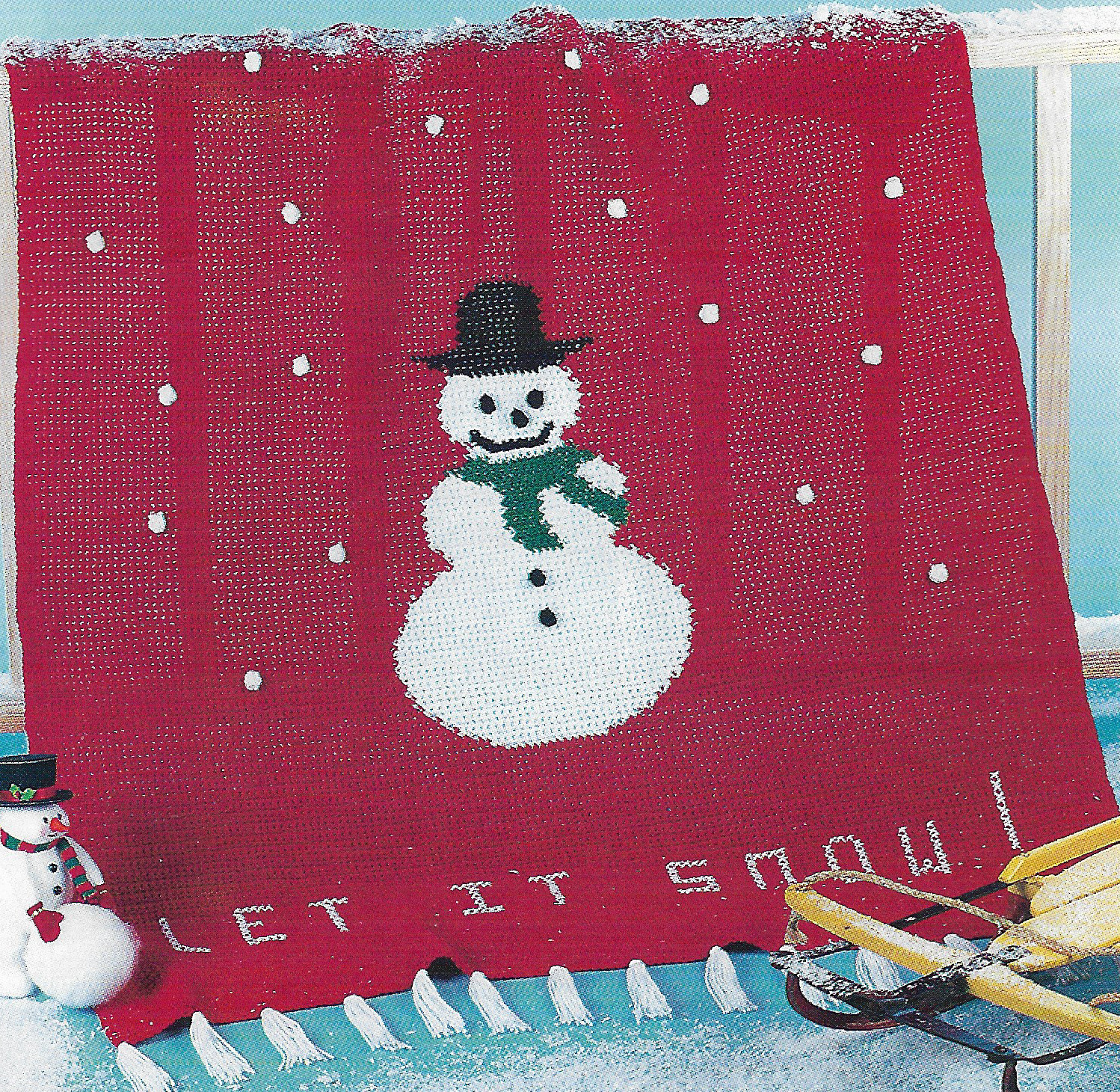 Snowman Afghan crochet pattern instructions