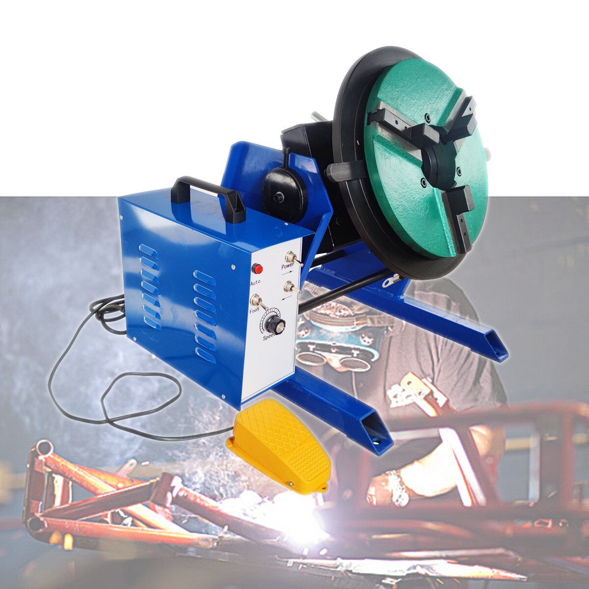 100KG Welding Positioner Turntable with 300mm Chuck for Welding 110V 0-90 degree