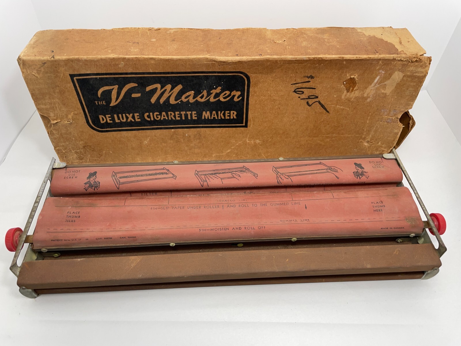 Vintage1950s V MASTER Cigarette Maker W/Original Box Unique Cigarette Roller