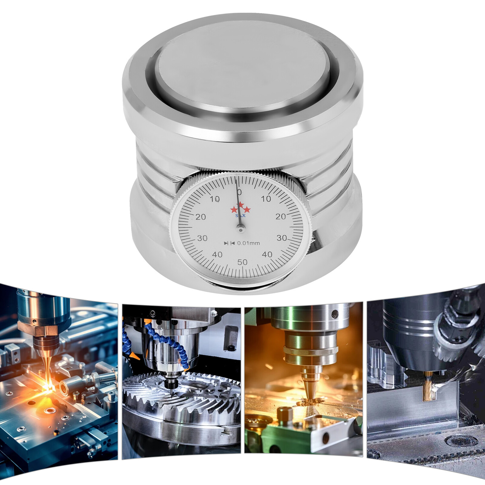 0.01mm Z Axis Zero Pre-Setter Tool Setter Magnetic Z Axis Dial Setter Silver