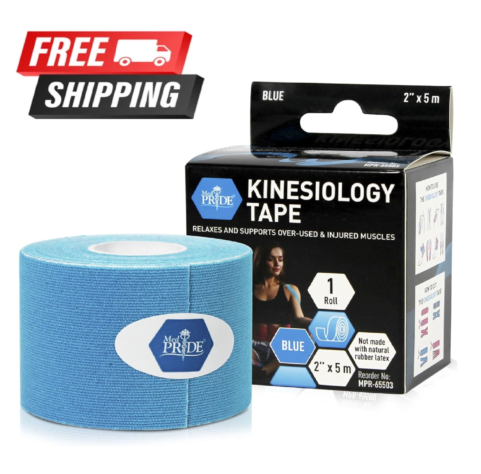 KT Tape Roll Cotton Kinesiology Therapeutic Elastic Sports Roll  2” x 16.4 Feet