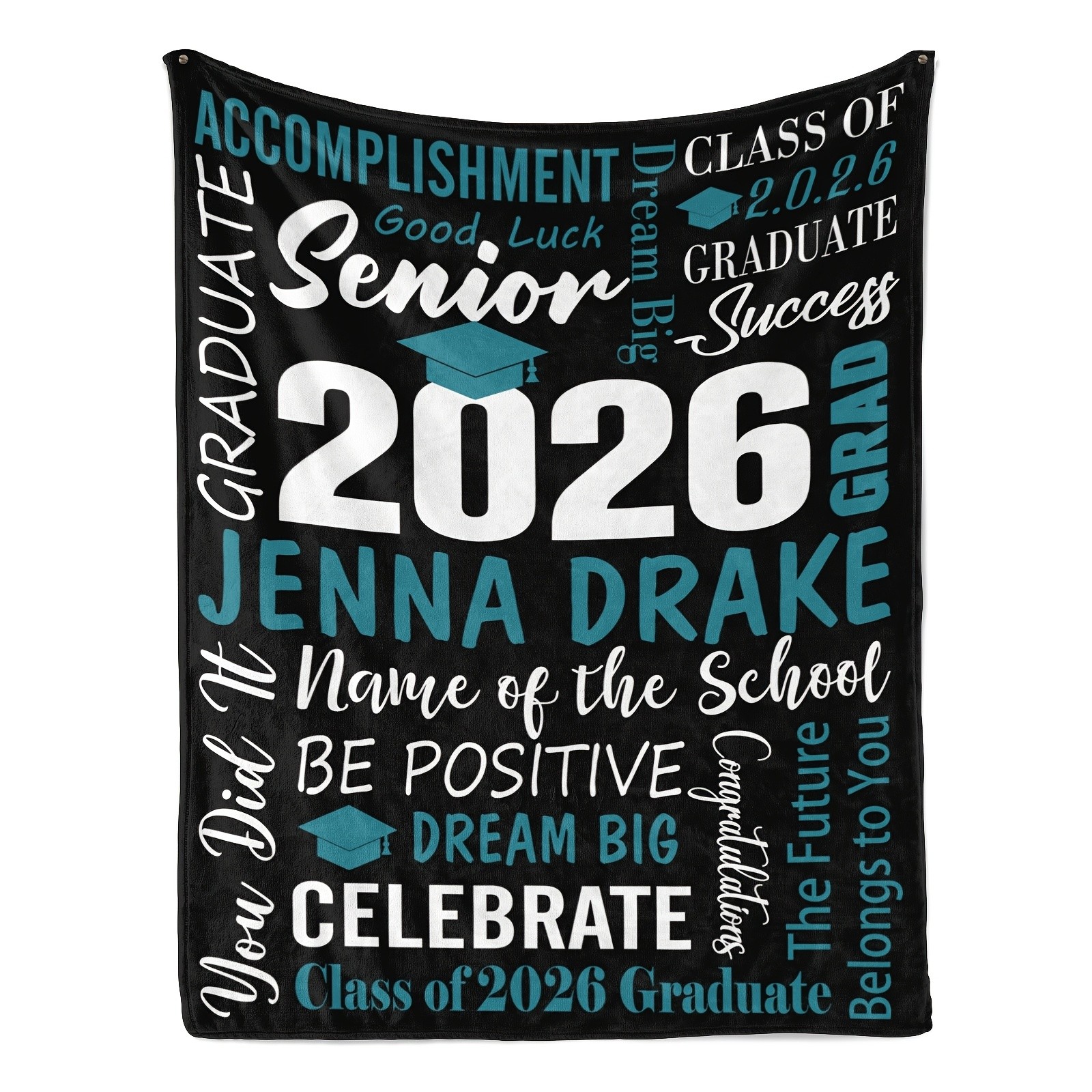 Personalized 2026 Graduation Blanket Custom Name School Class Throw Gift Party❀