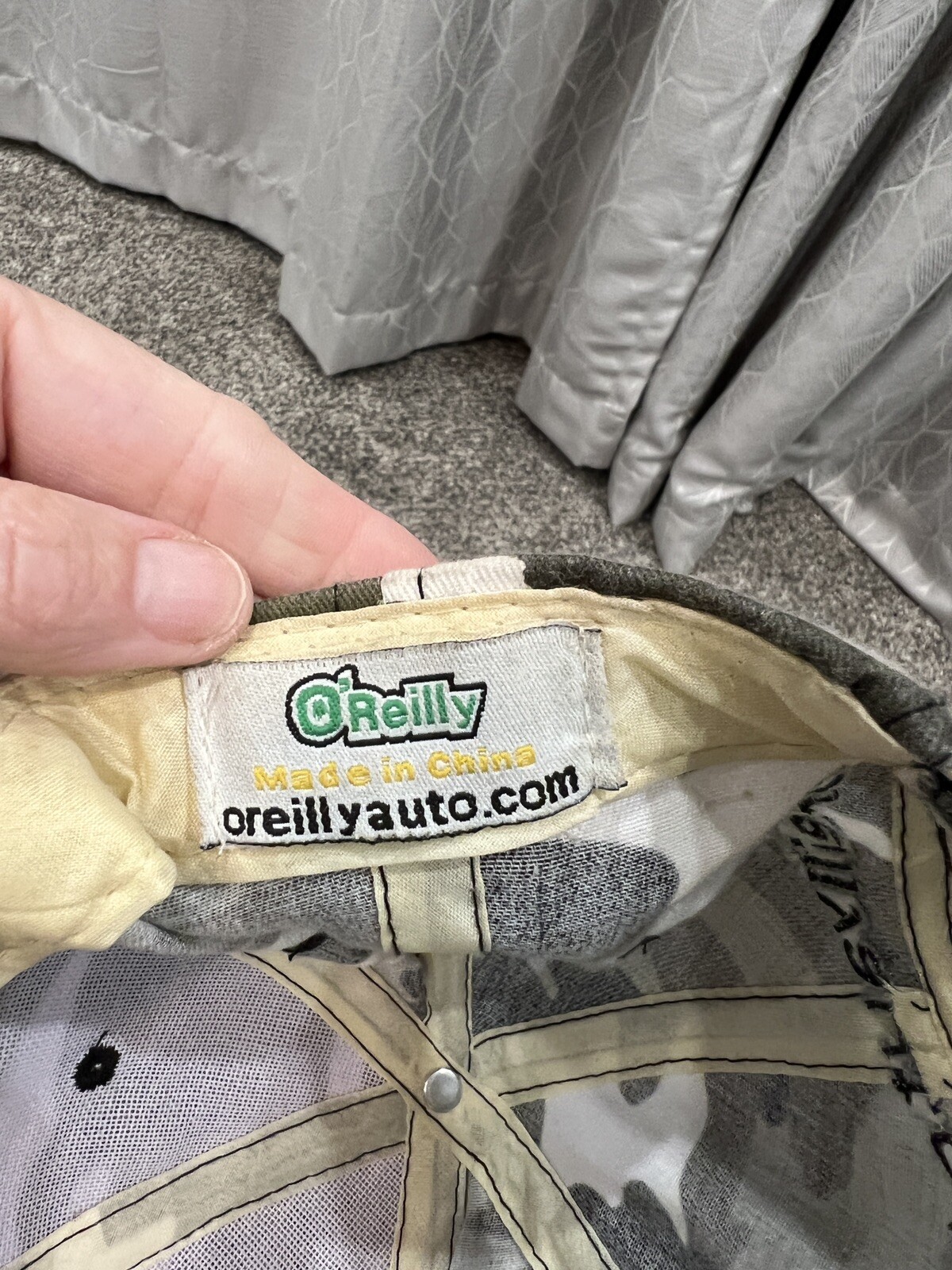 O’Reilly Auto Parts Hat Cap. CamouflageGreen, Black, White.