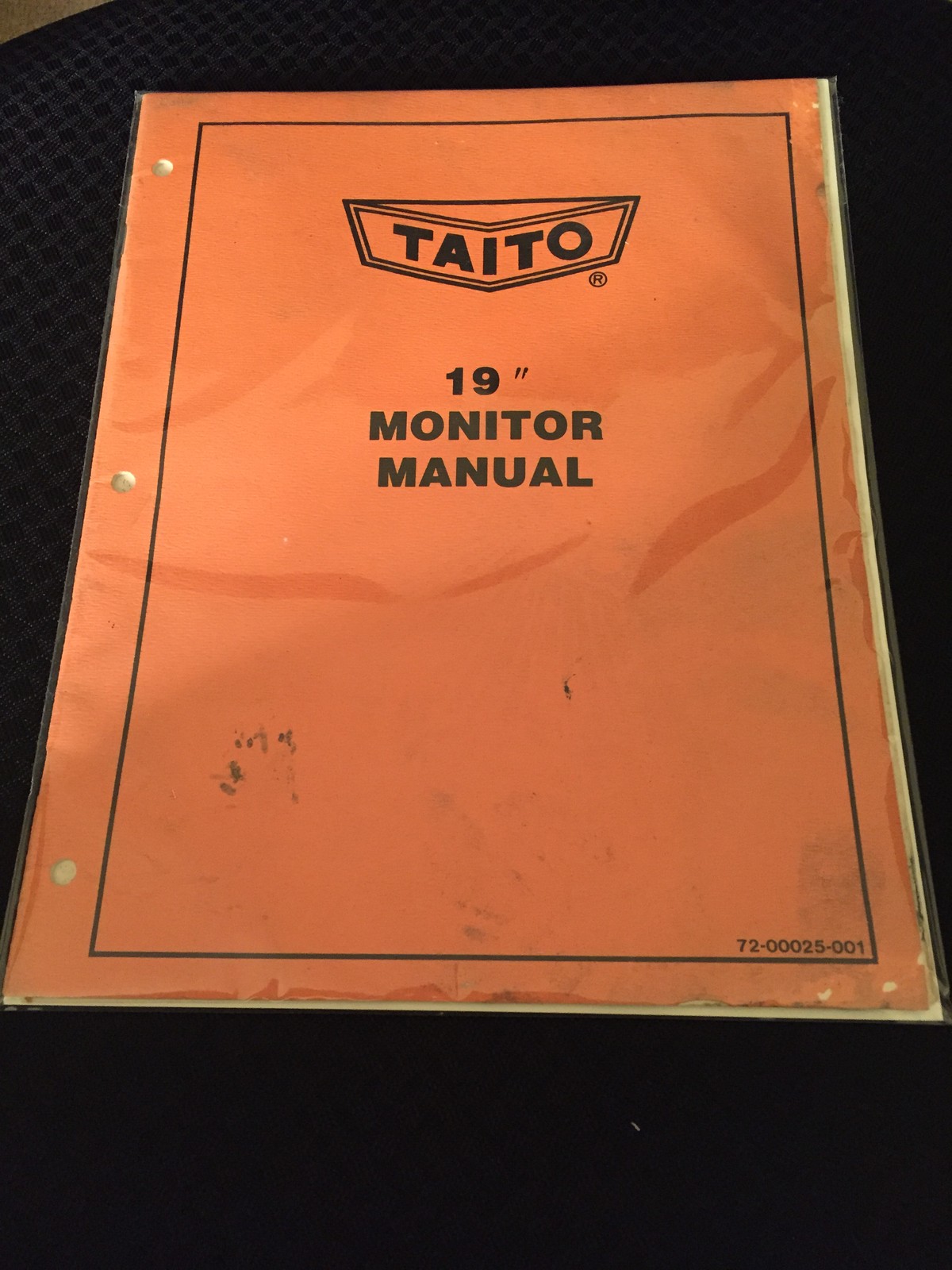 Taito 19" Monitor Manual - Owner's Repair - Service Manual with Schematics