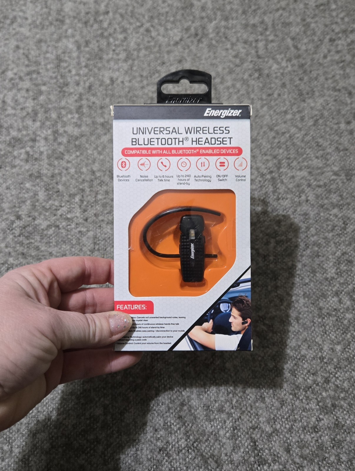 New In Box Energizer Universal,Wireless,Bluetooth Headset ENGBT1001
