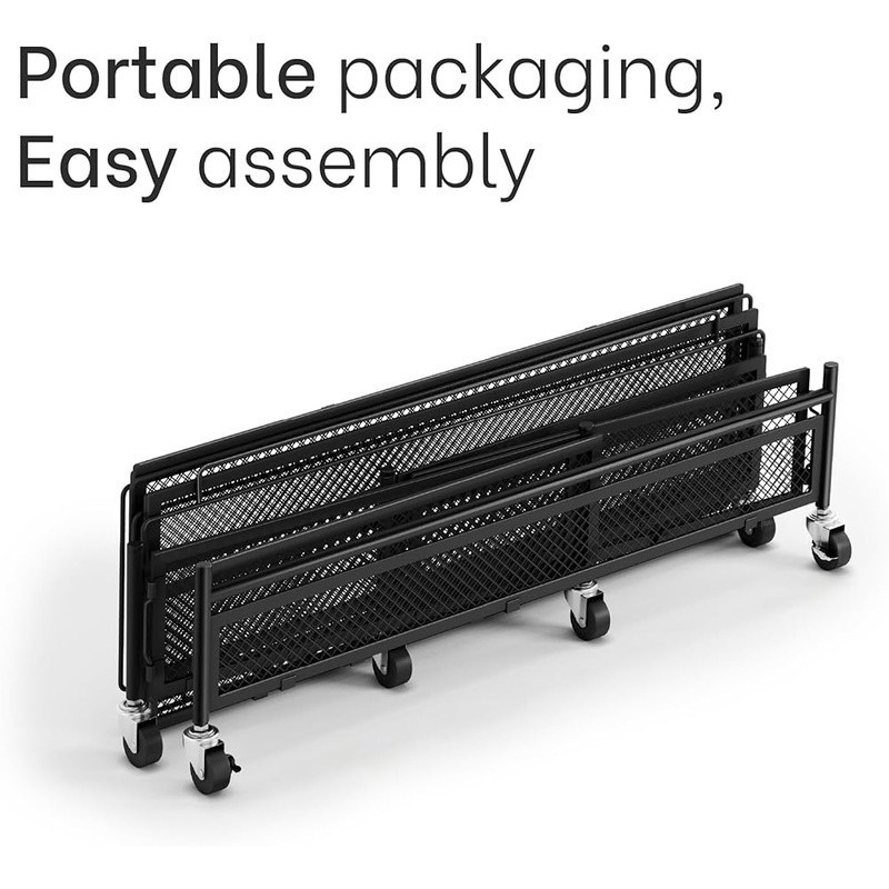 XXL Storage Bin Heavy Duty Frame W/ Wheels Versatile Organization Solution New
