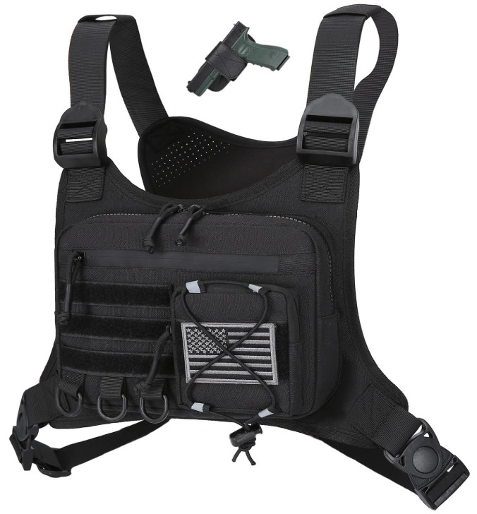 Bolso de pecho deportivo para hombre, chaleco EDC para running y senderismo