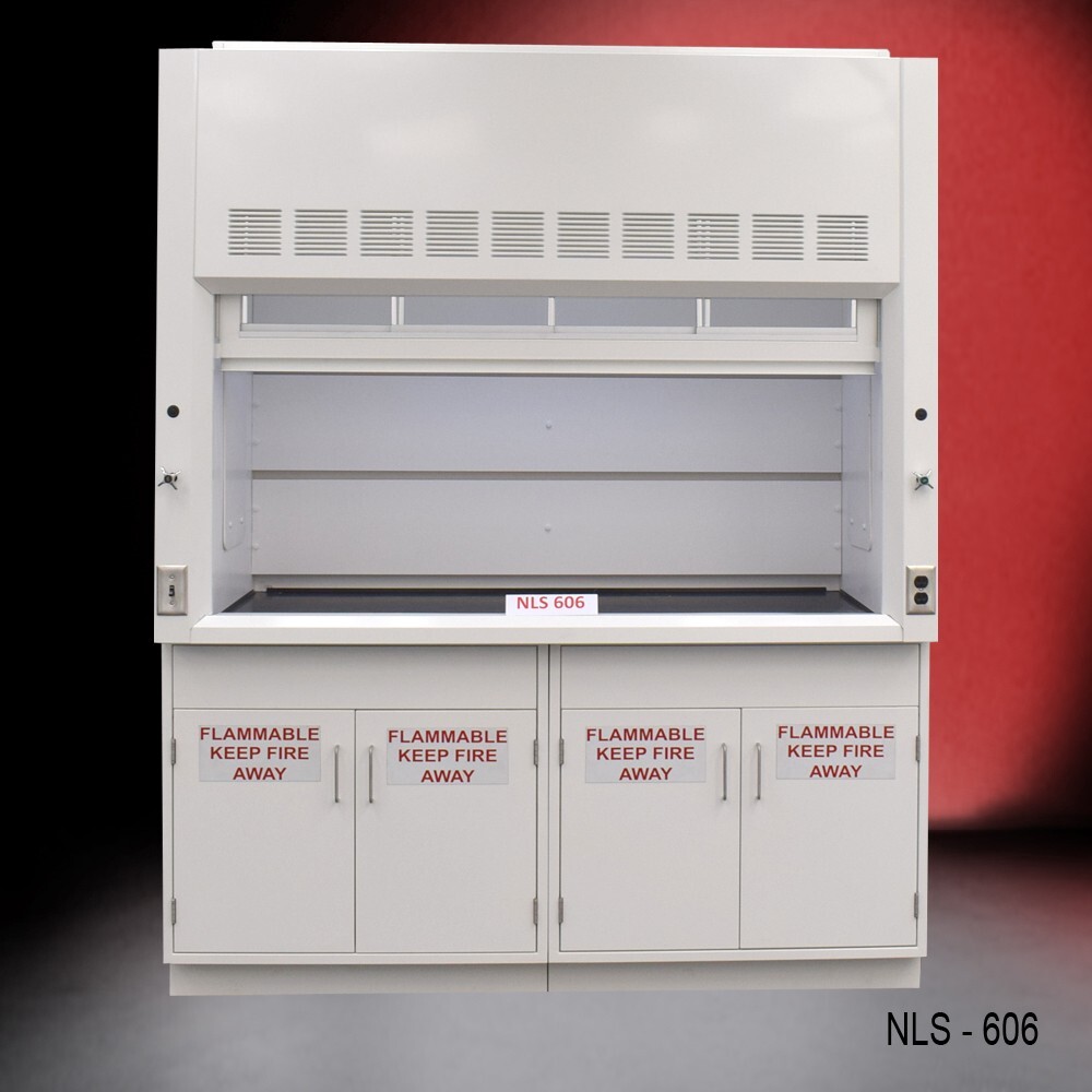 6' Chemical Fume Hood w/ Flammable Storage Cabinets / E1-197