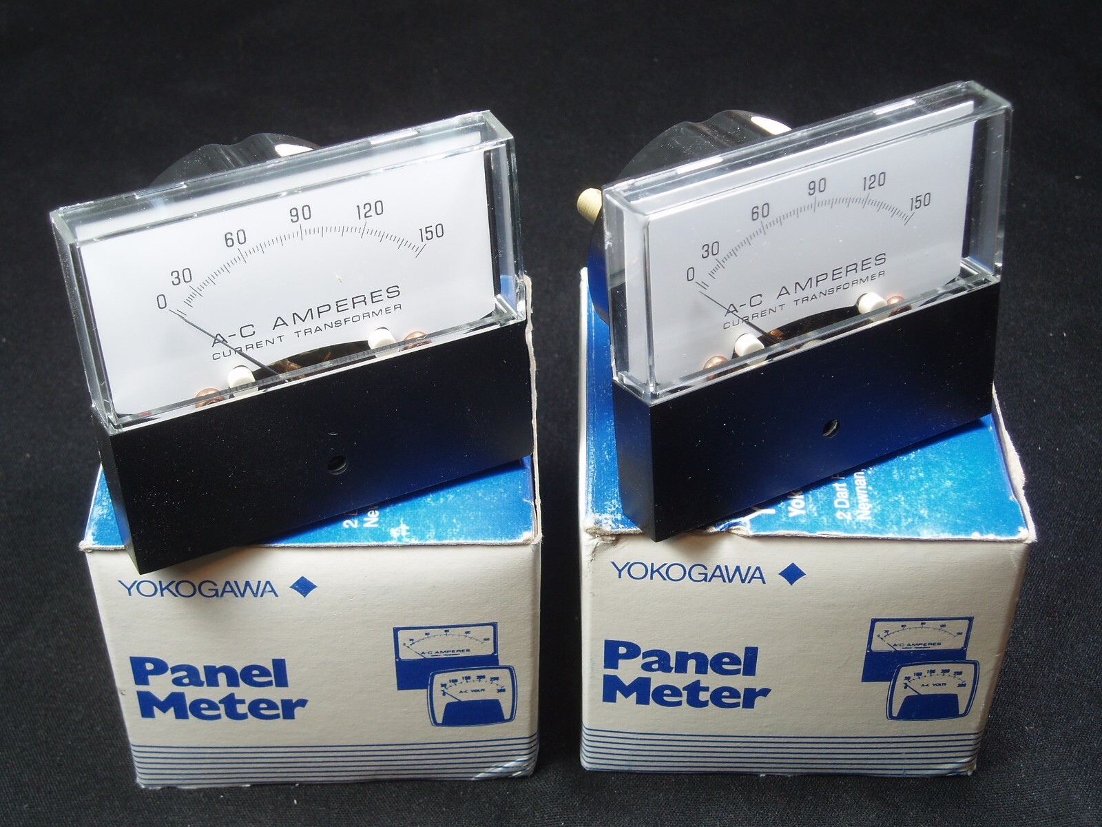 Qty 2: New 0-150 AC Amps Panel Meters Yokogawa Ammeters NOS Xlnt! (Lot of 2)