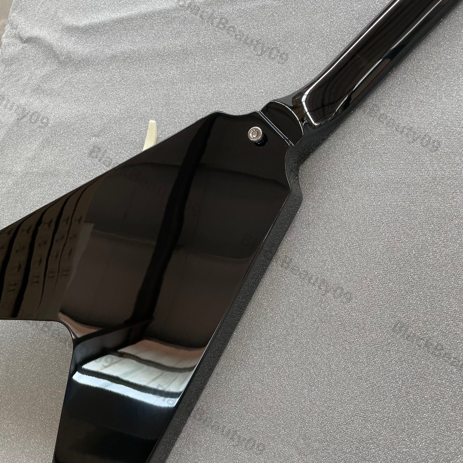 V Shape Solid Body Electric Guitar Stainless Rounded Fret Edge Water Transfer US