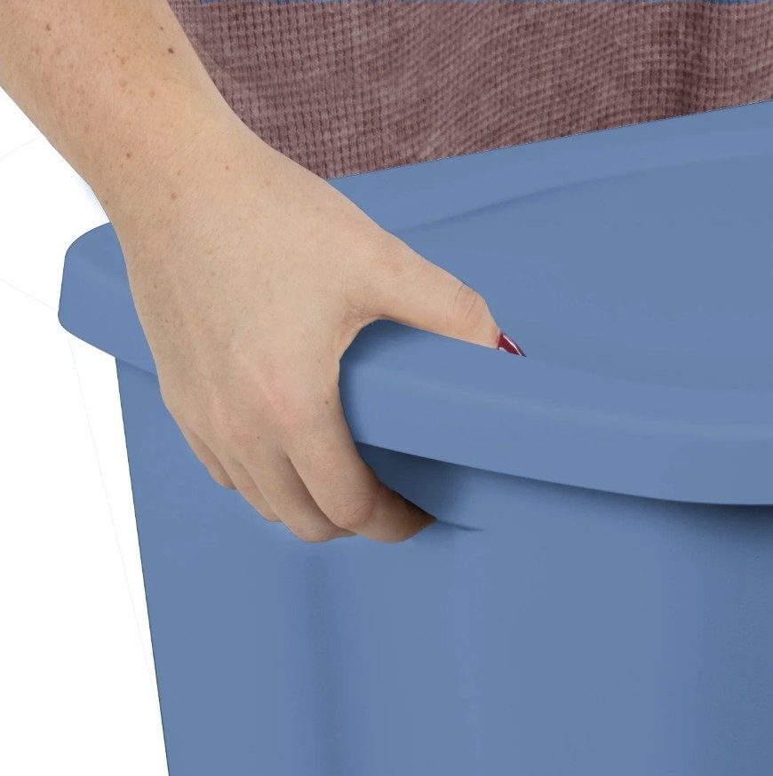 Sterilite Large Storage Tote 18 Gallon Snap Lid Blue 8-Pack
