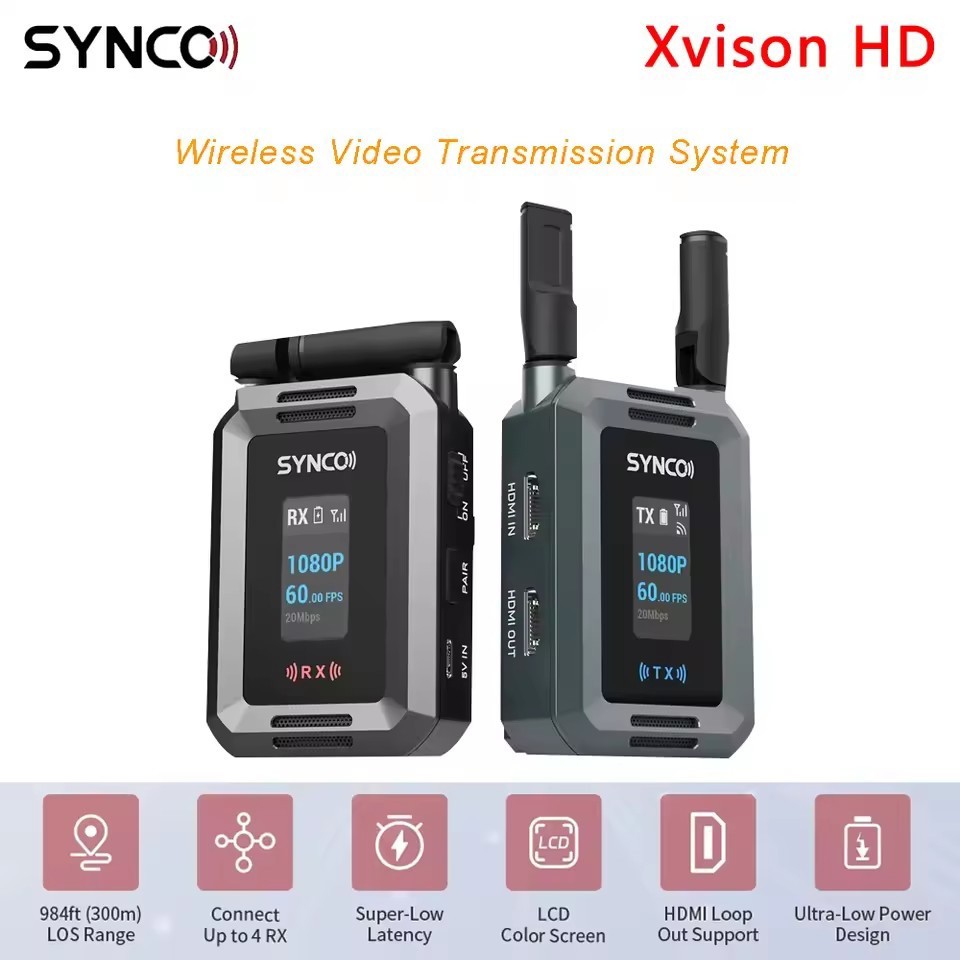 SYNCO XVision HD Wireless Video Transmission System Transmitter Receiver 1080P