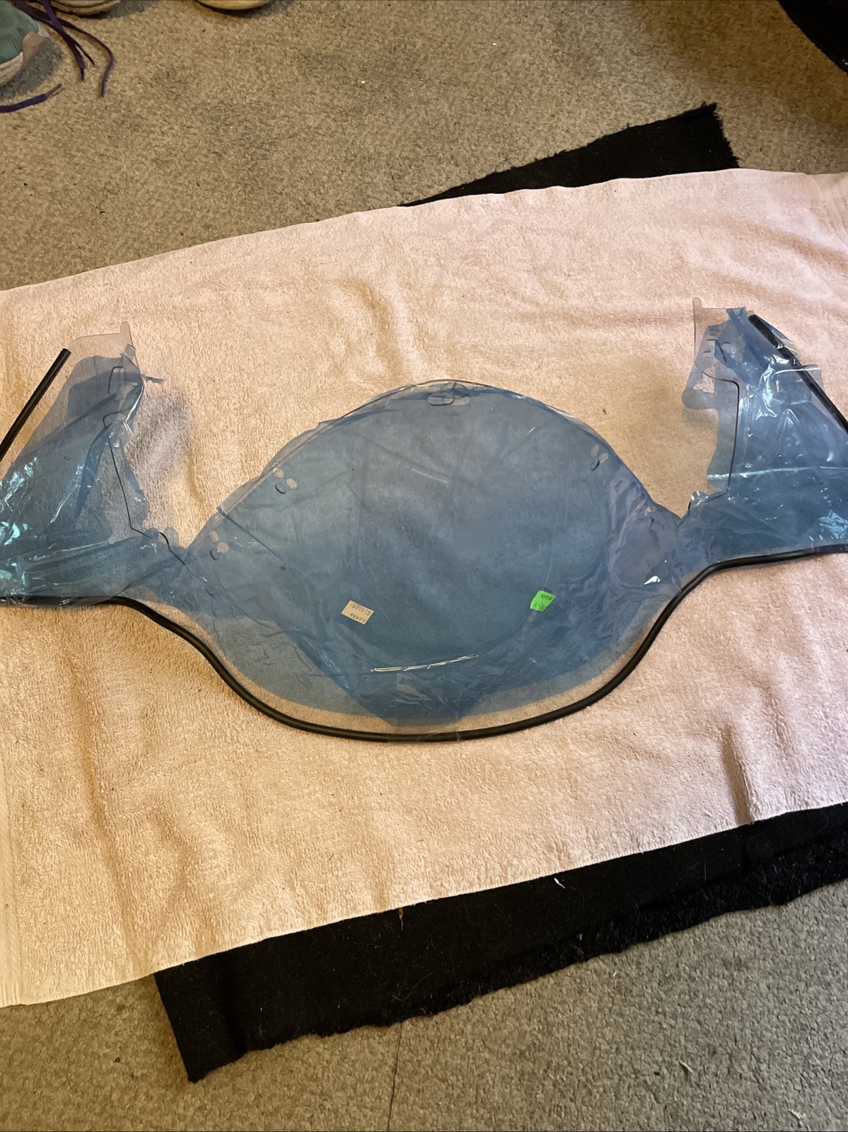 Clear Flared Snowmobile Windshield  Like New Ski Doo.   32x 12.     Tag 217