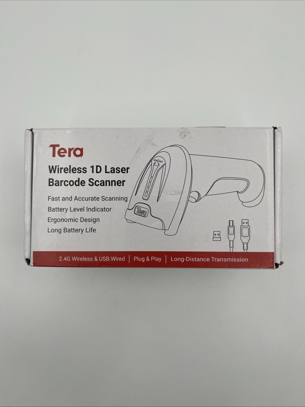 Tera 5100 Wireless 1D Laser Barcode Scanner with Battery Level Indicator