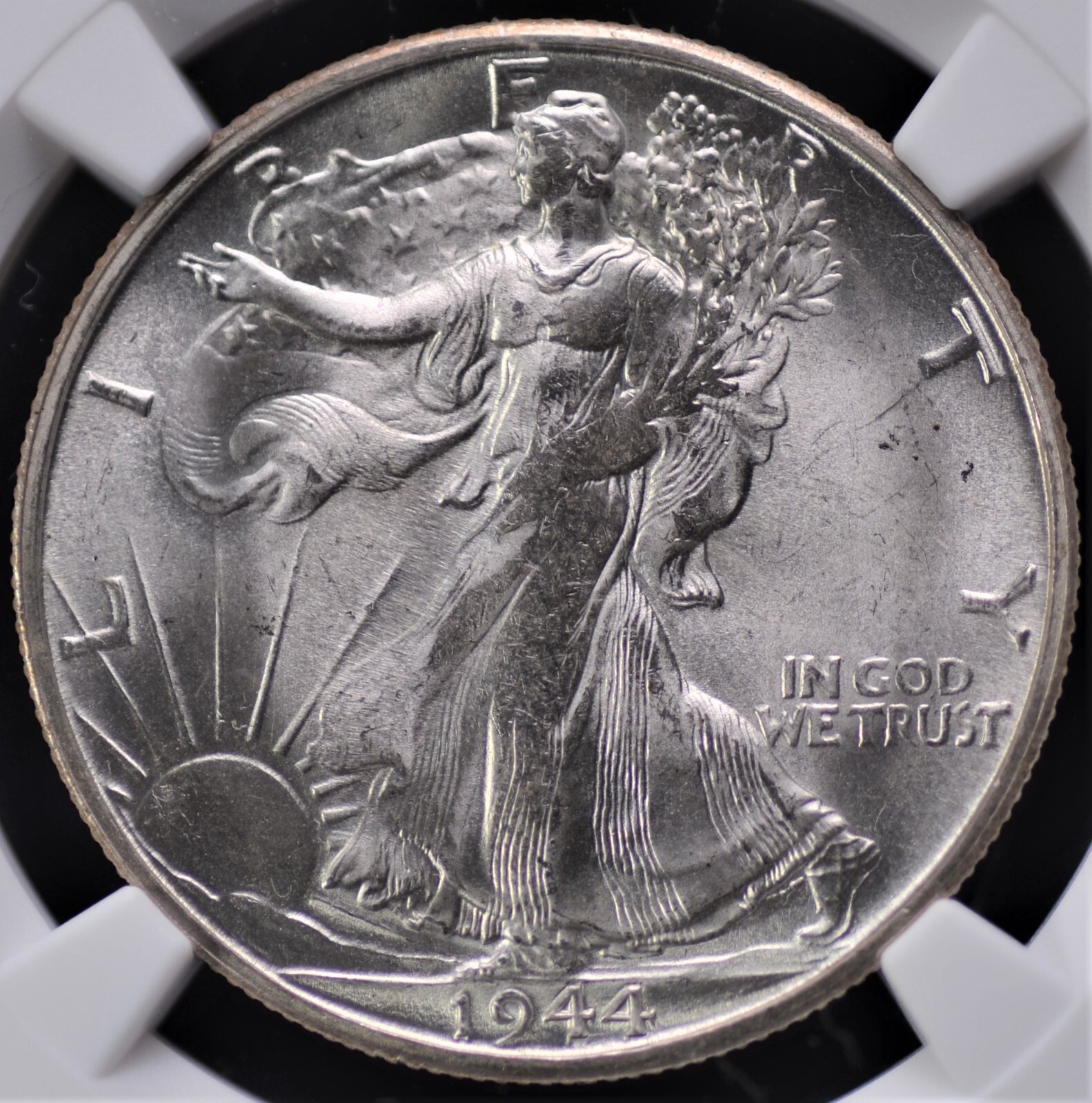 1944 S WALKING LIBERTY HALF DOLLAR NGC MS63 GLOWING HARD CHROME GREAT MINT BLOOM