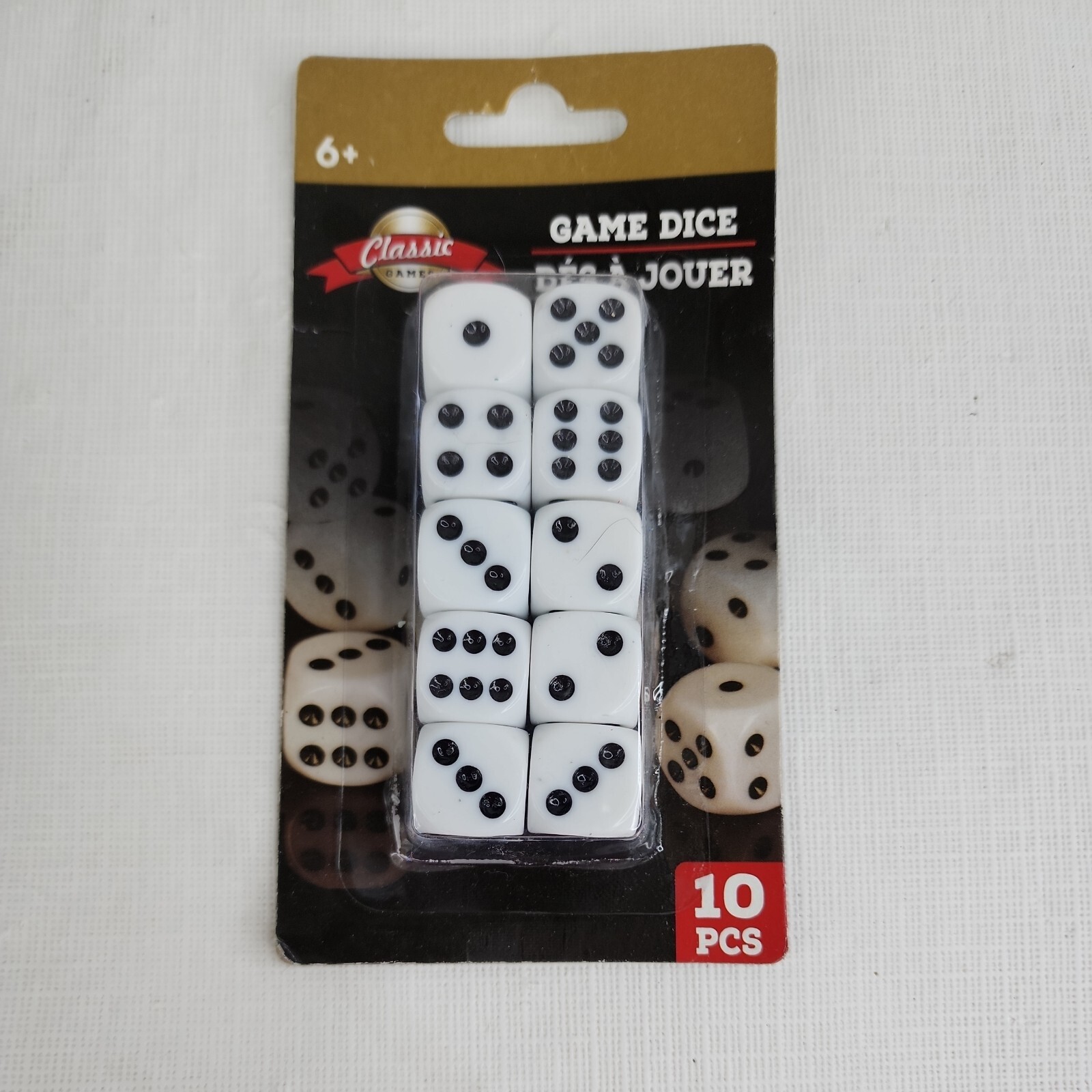 CLASSIC GAMES GAME DICE 10 PIECES SET - NOS