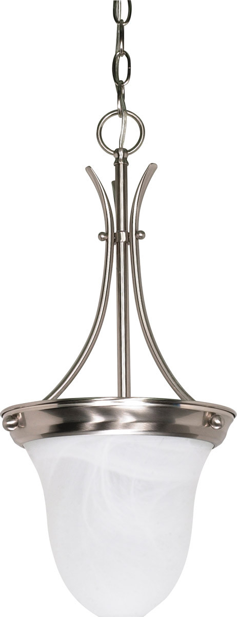 Nuvo Signature Brushed Nickel And Alabaster Glass LED Pendant