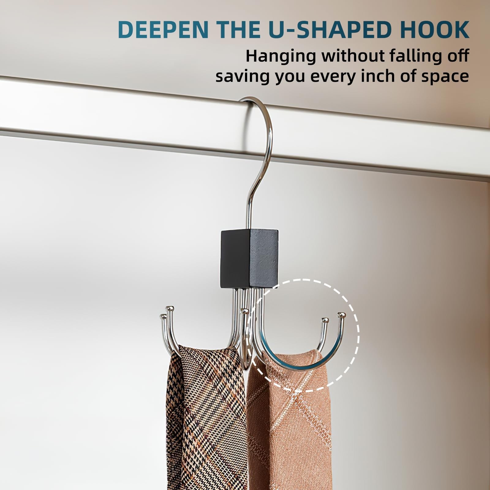 Multi-Purpose Rotatable Belt Hanger & Organizer for Closet - Space-Saving Sto...