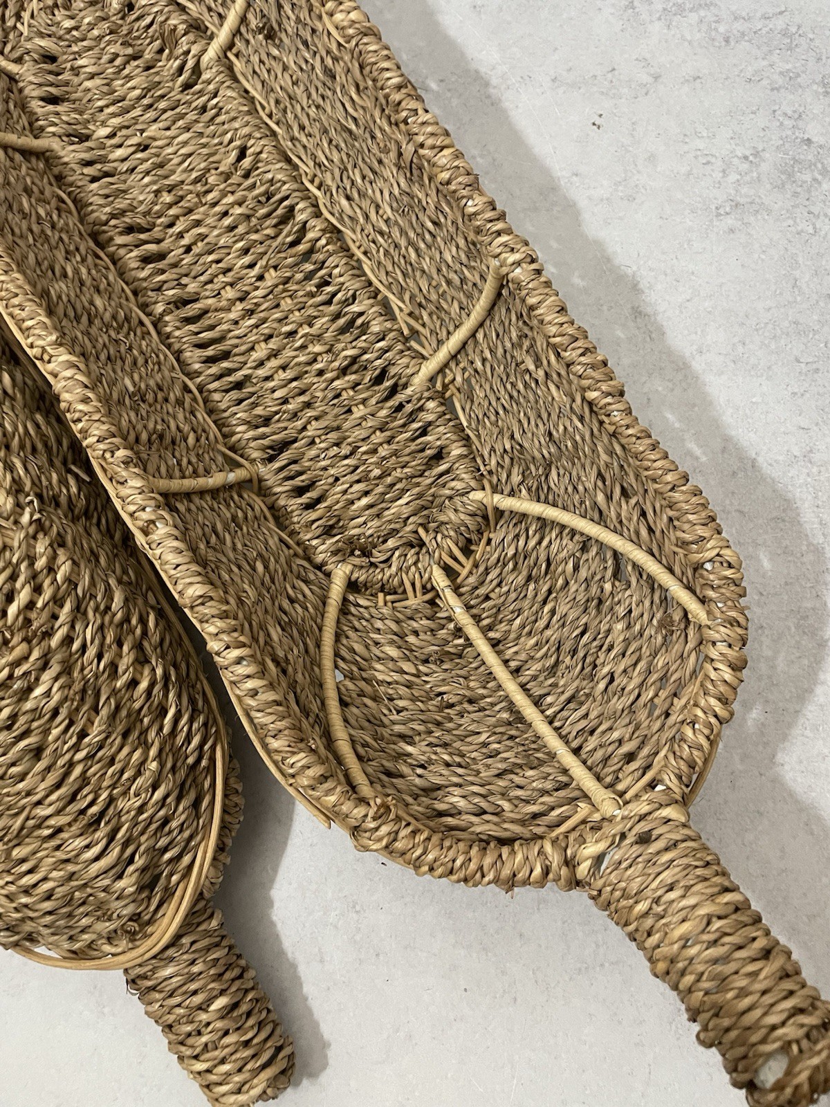 Woven Seagrass Bread or Fruit Skinny Long Tabletop Basket- Lot Of 2 Never Used